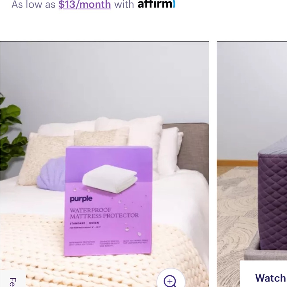 Purple mattress protector waterproof cover